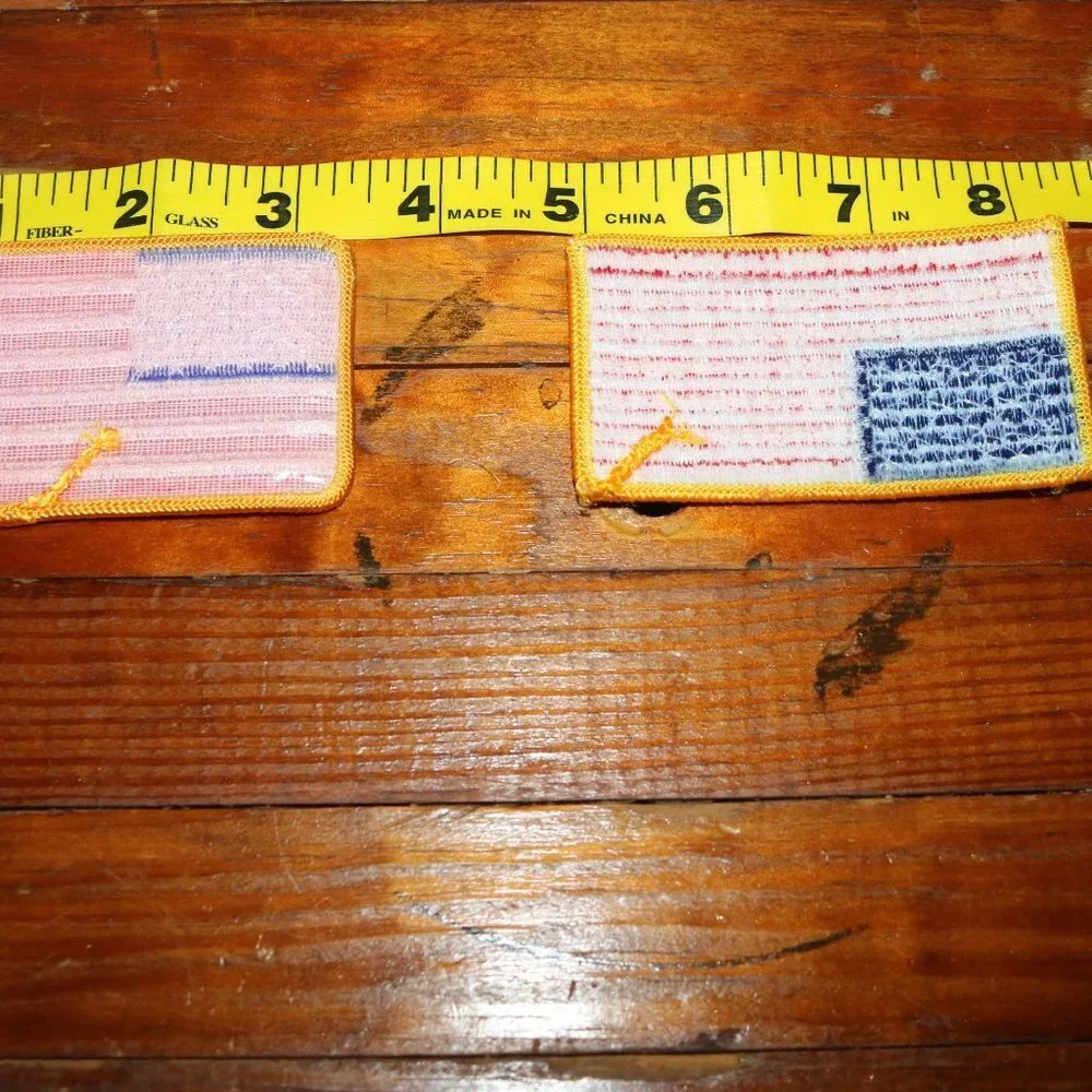 USA Flag patches sew on each set includes one regular flag and one reversed - Picture 3 of 4